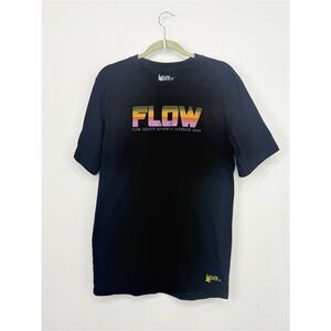 Flow Society Black Colorful FLOW and Bird Graphic LaCrosse Gear T Shirt